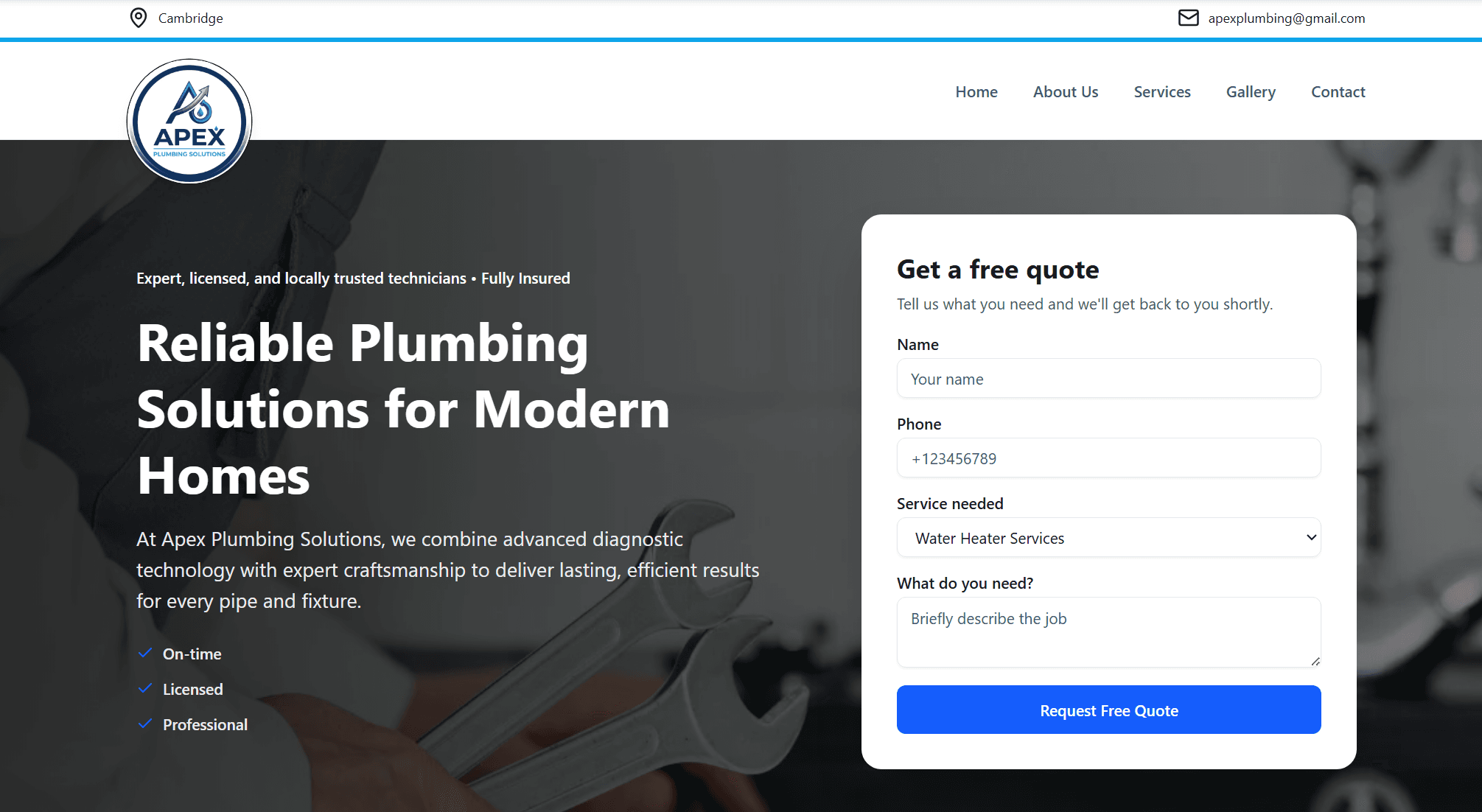 A website built with Faralta